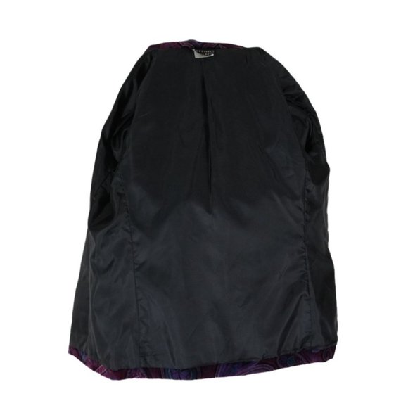 Vintage Purple Paisley Velour Blazer Tan Jay Jacket Womens Size 10 Oui Petites - Picture 7 of 10